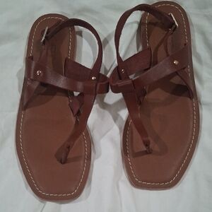 LOFT  Wome's Chestnut Leather Sandals Size 6M
